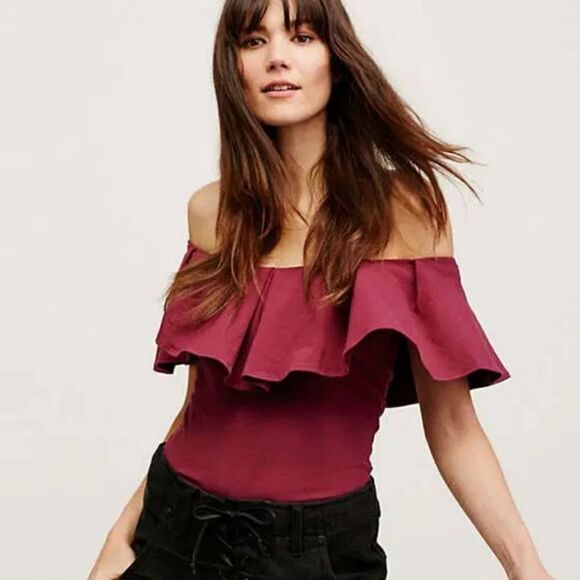 NWT Off Shoulder Ruffle Top "Under the Moon" - Picture 1 of 4